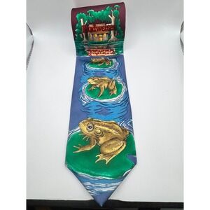 Vintage 1995 Budweiser Frogs‎ on Lily Pads Novelty Beer Necktie Statement